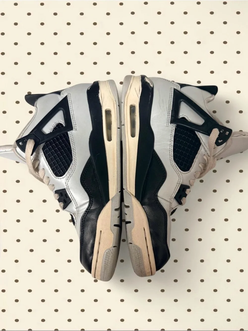 Jordan Retro Sneakers in White, Black & Gold Accents